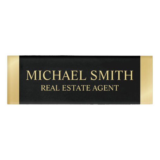 Badge D'identification Personnalisé Black and Gold Professional (Devant)