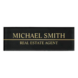 Badge D'identification Personnalisé Black and Gold Professional