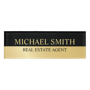 Badge D'identification Personnalisé Black and Gold Professional