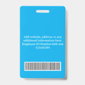 Badge d'identification personnalisé bleu ciel mode (Arrière)
