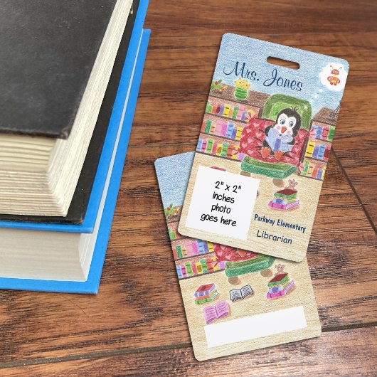 Badge d'identification personnalisé de bibliothéca