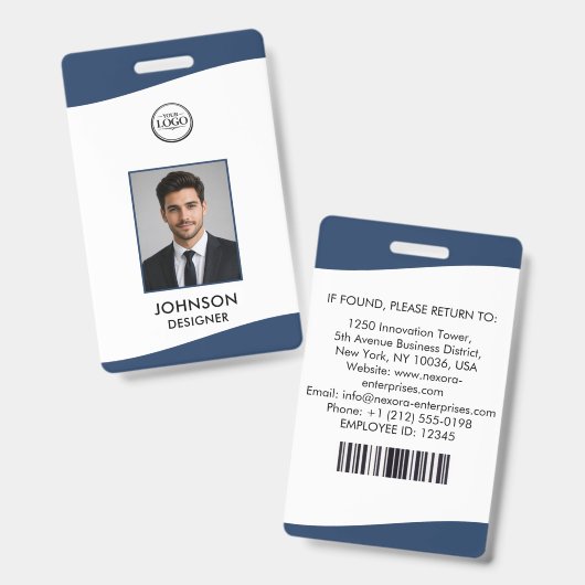 Badge d'identification personnalisé d'employé (Avant & arrière)