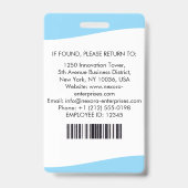 Badge d'identification personnalisé d'employé (Arrière)