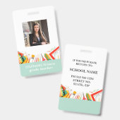 Badge d'identification personnalisé d'enseignant d (Avant & arrière)