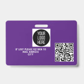 Badge d'identification personnalisé du personnel E (Arrière)