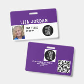 Badge d'identification personnalisé du personnel E (Avant & arrière)