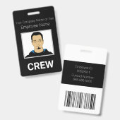 Badge d'identification personnalisé en noir et bla (Avant & arrière)
