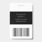 Badge d'identification personnalisé en noir et bla (Arrière)