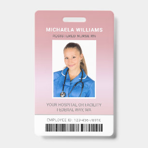 Badge d'identification personnalisé en rose gold a