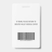 Badge d'identification personnalisé Étiquette de n (Arrière)