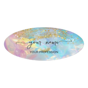 Badge D'identification Personnalisé holographique iridescent
