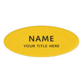 Badge D'identification Personnalisé Jaune Clair Simple Basic Titre Modern (Devant)