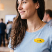 Badge D'identification Personnalisé Jaune Clair Simple Basic Titre Modern