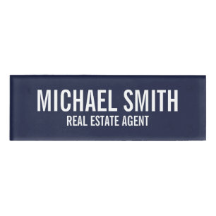 Badge D'identification Personnalisé Marine Blue Modern Professional