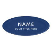 Badge D'identification Personnalisé Moderne Simple Base Marine Blue Titre (Devant)