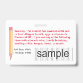 Badge d'identification personnalisé pour élèves de (Arrière)