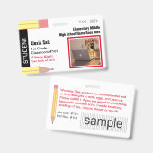 Badge d'identification personnalisé pour élèves de (Avant & arrière)