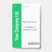 Badge d'identification personnalisé pour employés (Arrière)
