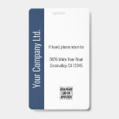 Badge d'identification personnalisé pour employés (Arrière)