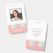 Badge d'identification personnalisé pour enseignan (Avant & arrière)
