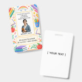 Badge d'identification personnalisé pour enseignan (Avant & arrière)