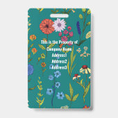 Badge d'identification personnalisé pour fleuriste (Arrière)