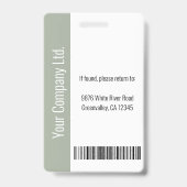 Badge d'identification personnalisé pour les emplo (Arrière)
