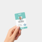 Badge d'identification personnalisé sarcelle et bl (Manuel / portable)