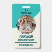 Badge d'identification personnalisé sarcelle pour (Avant)