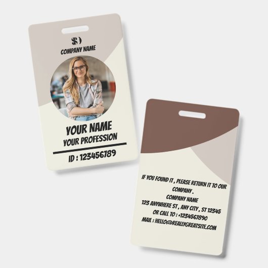 Badge d'identification personnalisé sarcelle pour (Avant & arrière)