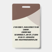 Badge d'identification personnalisé sarcelle pour (Arrière)