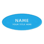 Badge D'identification Personnalisé Simple Basic Moderne Minimal Sky Blue (Devant)