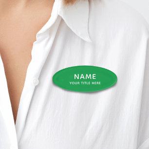 Badge D'identification Personnalisé Simple Basique Moderne Vert brillant