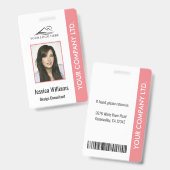 Badge d'identification personnalisée de l'employé  (Avant & arrière)