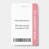 Badge d'identification personnalisée de l'employé  (Arrière)