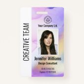 Badge d'identification personnalisée de l'employé  (Devant)