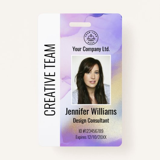 Badge d'identification personnalisée de l'employé  (Devant)