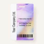 Badge d'identification personnalisée de l'employé  (Dos)