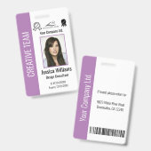 Badge d'identification personnalisée de l'employé (Avant & arrière)