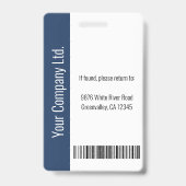 Badge d'identification personnalisée de l'employé  (Arrière)