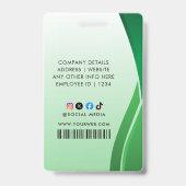 Badge d'identification personnalisée de l'employé (Arrière)