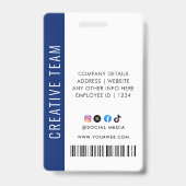 Badge d'identification personnalisée de l'employé (Arrière)