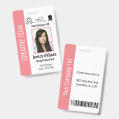 Badge d'identification personnalisée de l'employé (Avant & arrière)