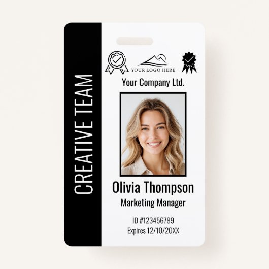 Badge d'identification personnalisée de l'employé  (Devant)