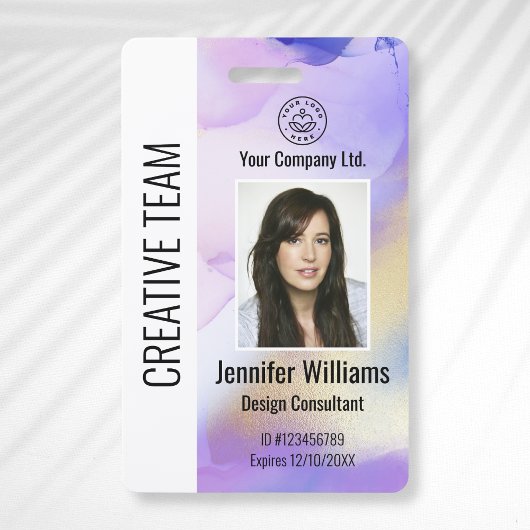 Badge d'identification personnalisée de l'employé 