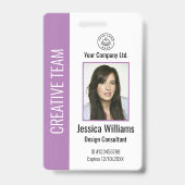 Badge d'identification personnalisée de l'employé (Avant)