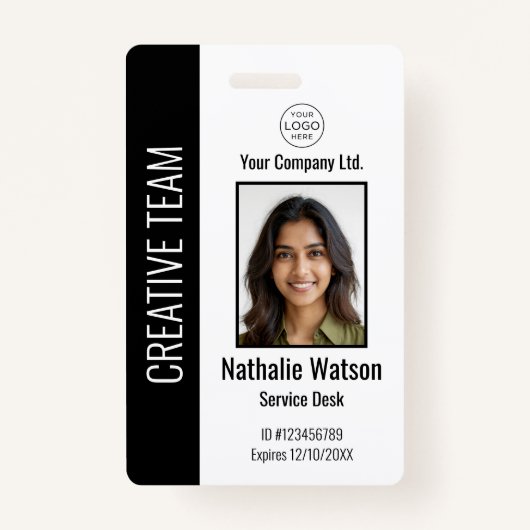 Badge d'identification personnalisée de l'employé  (Devant)