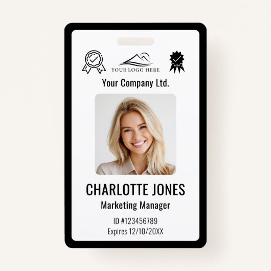 Badge d'identification personnalisée de l'employé  (Devant)