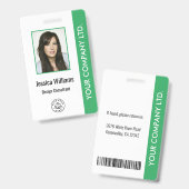 Badge d'identification personnalisée de l'employé (Avant & arrière)