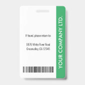 Badge d'identification personnalisée de l'employé (Arrière)